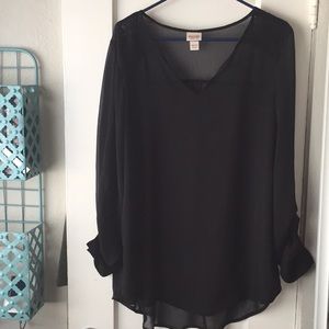Mossimo XXL sheer black blouse